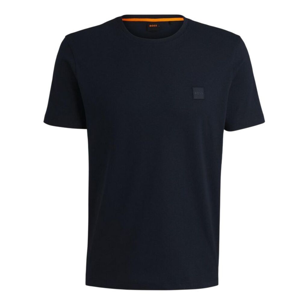 Boss Mens Orange  Cotton T-Shirt / Navy